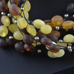 Raw multi amber bracelet olive style